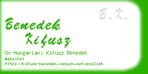 benedek kifusz business card